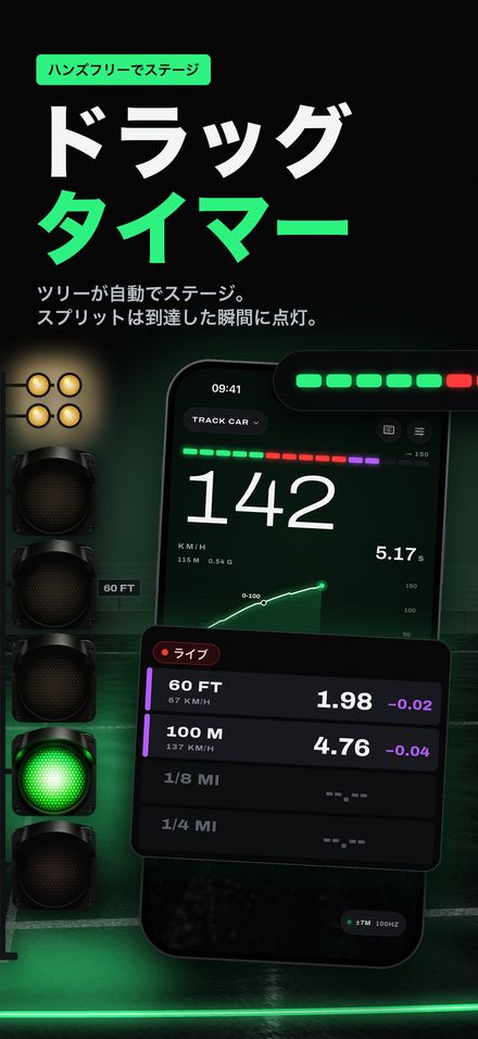 Holeshot: 0-100 加速タイマー 2